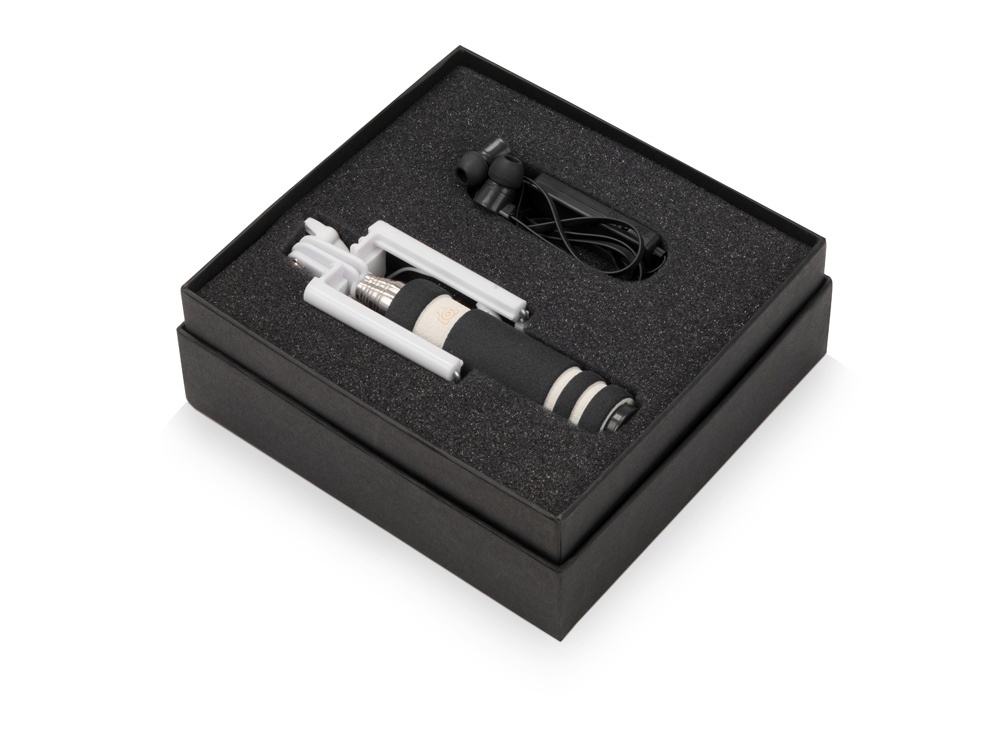 Набор для селфи с Bluetooth-наушниками и селфи-палкой в подарочной упаковке