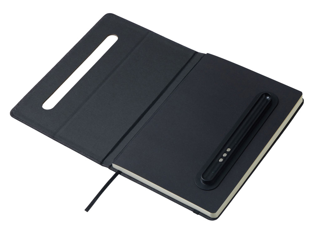 Блокнот А5 NotaBene с металлической шариковой ручкой и подставкой для телефона