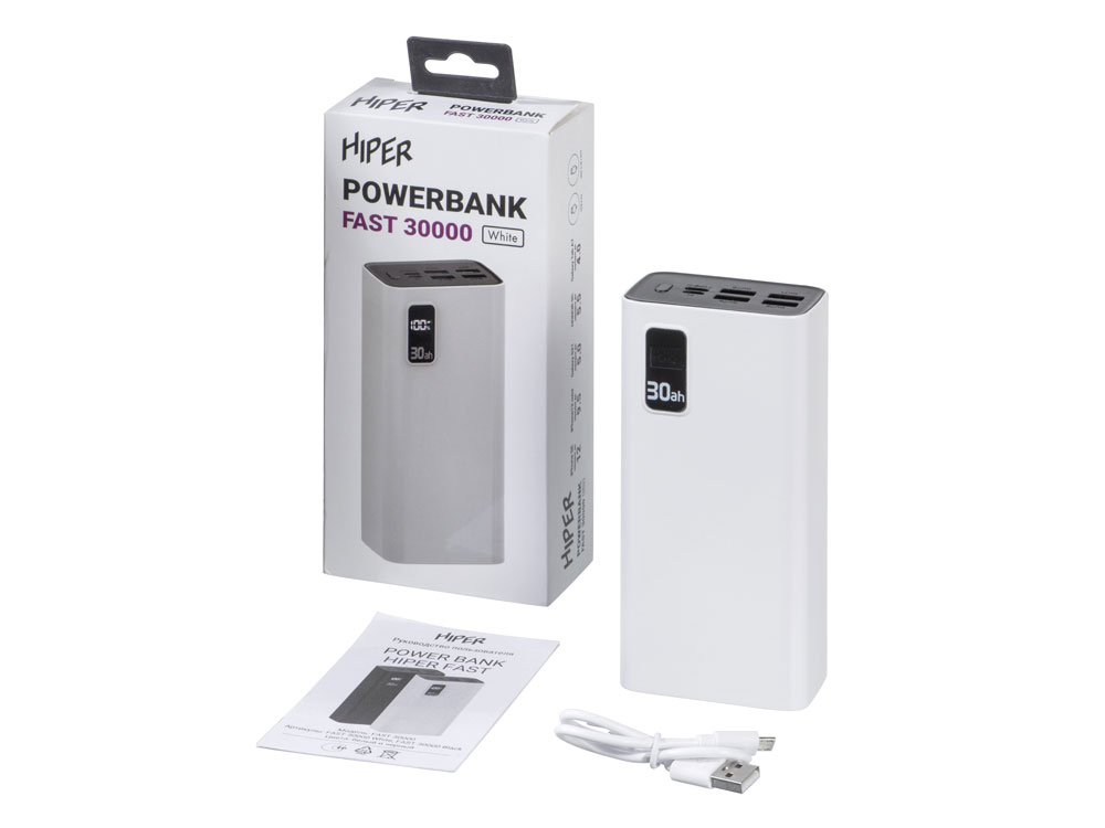 Портативный внешний аккумулятор FAST, 30000 mAh