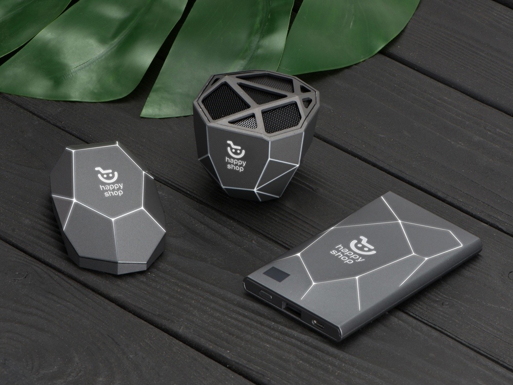 Внешний беспроводной аккумулятор Geo Wireless с подсветкой лого, 5000 mAh