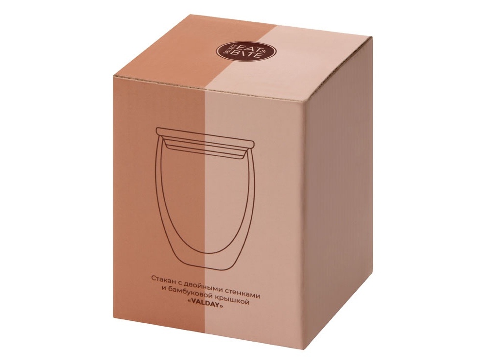 Стакан с двойными стенками и бамбуковой крышкой Valday