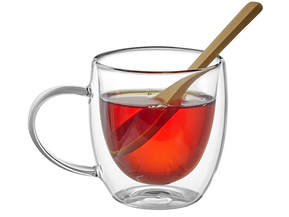 Кружка с двойными стенками на подставке с ложкой Teatrio