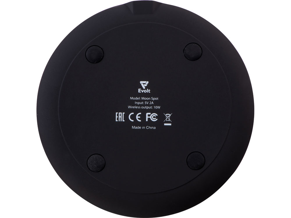 Беспроводное зарядное устройство с подсветкой логотипа Moon spot, 10 Вт