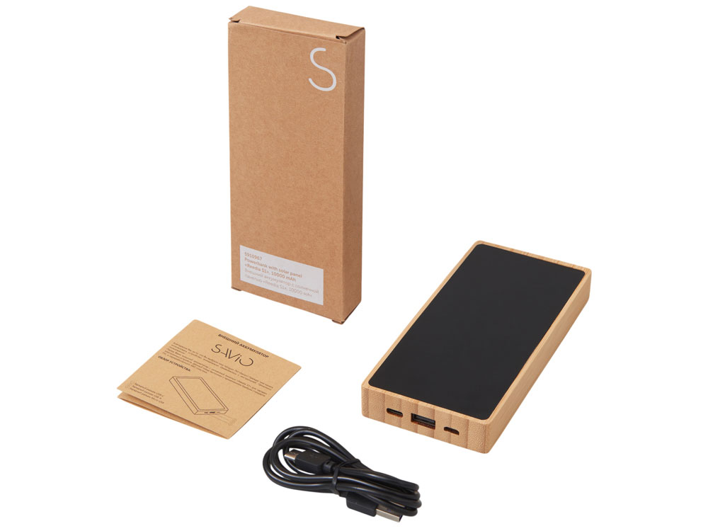 Внешний аккумулятор с подсветкой лого и солнечной панелью Reedia S1, 10000 mAh