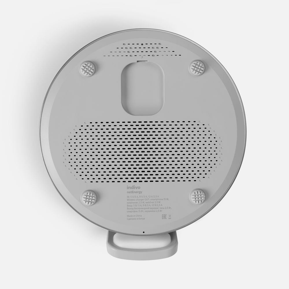 Bluetooth-колонка с беспроводной зарядкой и часами netEnergy