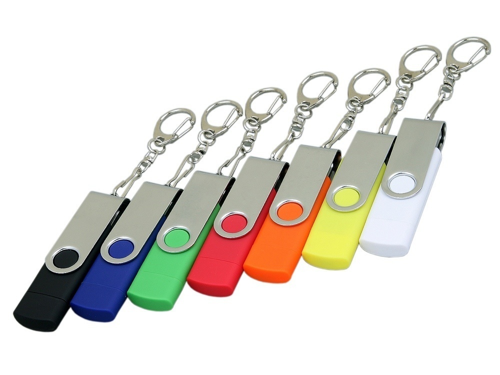 Флеш-накопитель 32 ГБ с поворотным USB 2.0 и Micro USB разъёмом