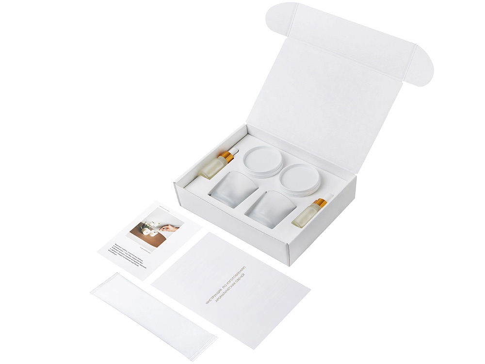 Набор для создания 2-х ароматических свечей: амбра и табак/маракуйя, сандал и пачули